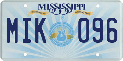MS license plate MIK096