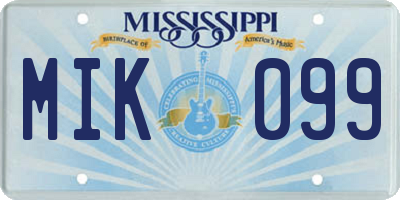 MS license plate MIK099