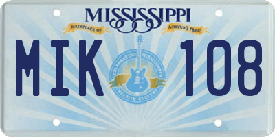 MS license plate MIK108