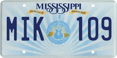 MS license plate MIK109
