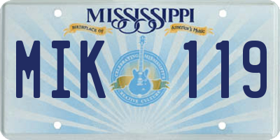 MS license plate MIK119