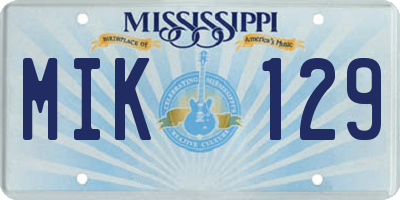 MS license plate MIK129
