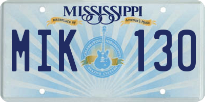 MS license plate MIK130