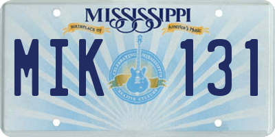 MS license plate MIK131