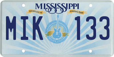 MS license plate MIK133