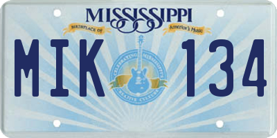 MS license plate MIK134