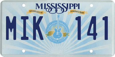 MS license plate MIK141