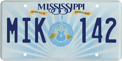 MS license plate MIK142