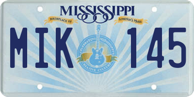 MS license plate MIK145