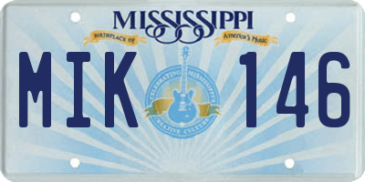 MS license plate MIK146