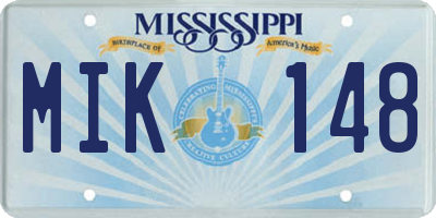 MS license plate MIK148