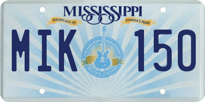 MS license plate MIK150