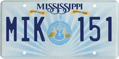MS license plate MIK151