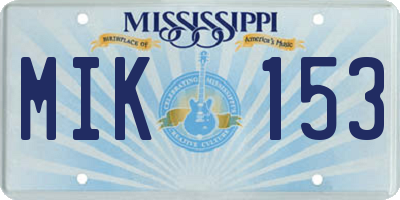 MS license plate MIK153