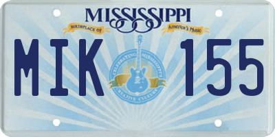 MS license plate MIK155