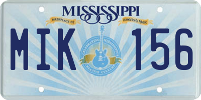 MS license plate MIK156