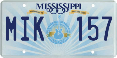 MS license plate MIK157