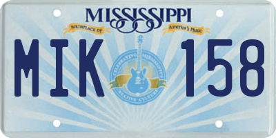 MS license plate MIK158