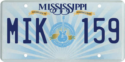 MS license plate MIK159
