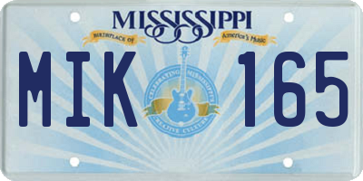 MS license plate MIK165