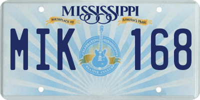 MS license plate MIK168