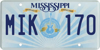 MS license plate MIK170