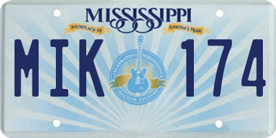 MS license plate MIK174