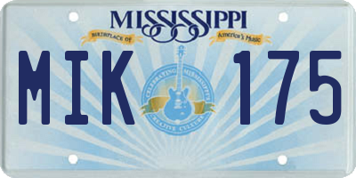 MS license plate MIK175