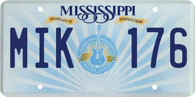 MS license plate MIK176