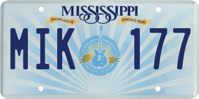 MS license plate MIK177