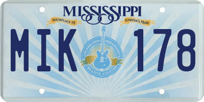MS license plate MIK178