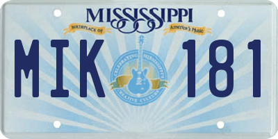 MS license plate MIK181