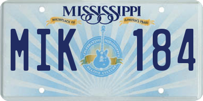 MS license plate MIK184