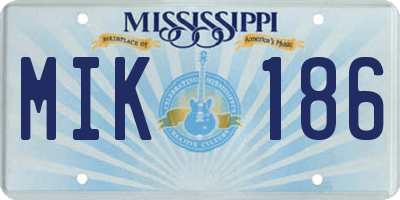 MS license plate MIK186