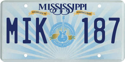 MS license plate MIK187