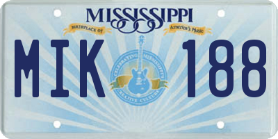 MS license plate MIK188