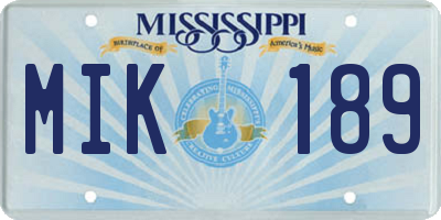 MS license plate MIK189