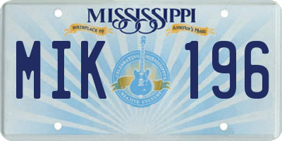 MS license plate MIK196