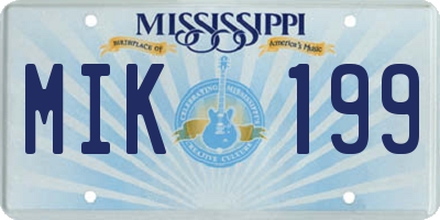 MS license plate MIK199