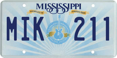 MS license plate MIK211