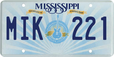 MS license plate MIK221