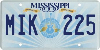 MS license plate MIK225