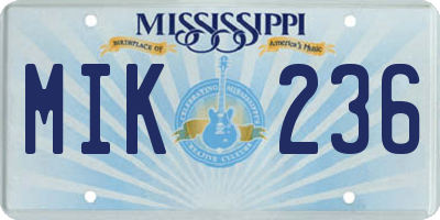 MS license plate MIK236