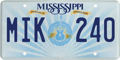 MS license plate MIK240