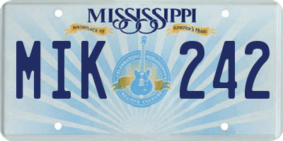MS license plate MIK242
