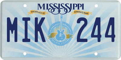 MS license plate MIK244