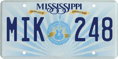 MS license plate MIK248