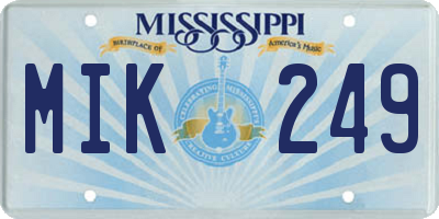 MS license plate MIK249