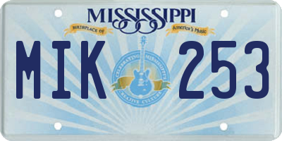 MS license plate MIK253