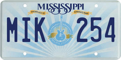 MS license plate MIK254
